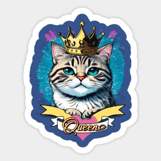 cat queen royal kitten Sticker